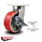 Service Caster 8'' Heavy Duty Red Poly on Cast Iron Caster with Brake and Swivel Lock CRAN-SCC-KP92S830-PUR-RS-SLB-BSL - alternate 5